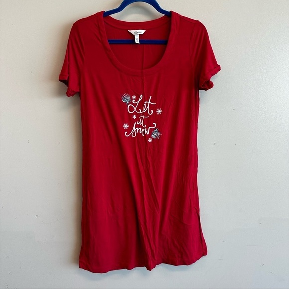 Soma Let It Snow Red Nightshirt. Size Small - Picture 2 of 10